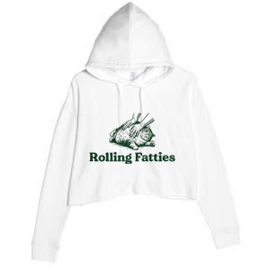 Rolling Fatties Cat Funny Cute Cat Lover Kitten Owner Kitty Crop Fleece Hoodie