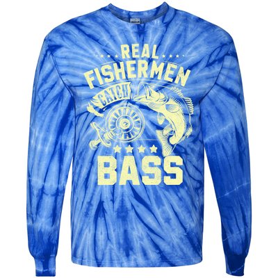 Real Fisher Catch Bass Fishing Meaningful Gift Tie-Dye Long Sleeve Shirt