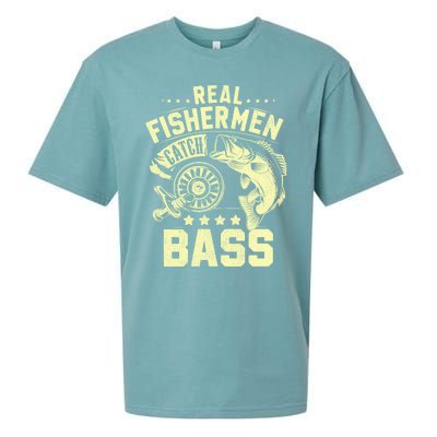 Real Fisher Catch Bass Fishing Meaningful Gift Sueded Cloud Jersey T-Shirt