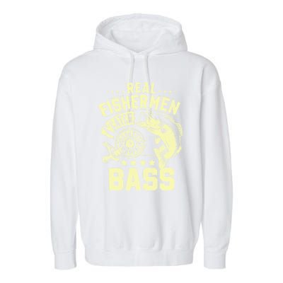 Real Fisher Catch Bass Fishing Meaningful Gift Garment-Dyed Fleece Hoodie