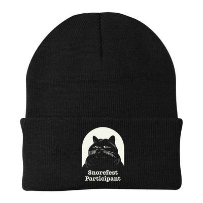 Retro Funny Cat Snorefest Participant Get Together Meeting Knit Cap Winter Beanie