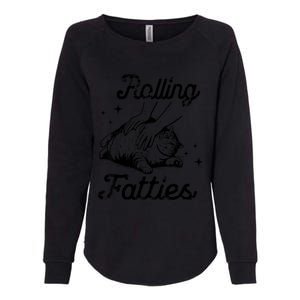 Rolling Fatties Cat Funny Cute Cat Lover Kitten Owner Kitty Womens California Wash Sweatshirt