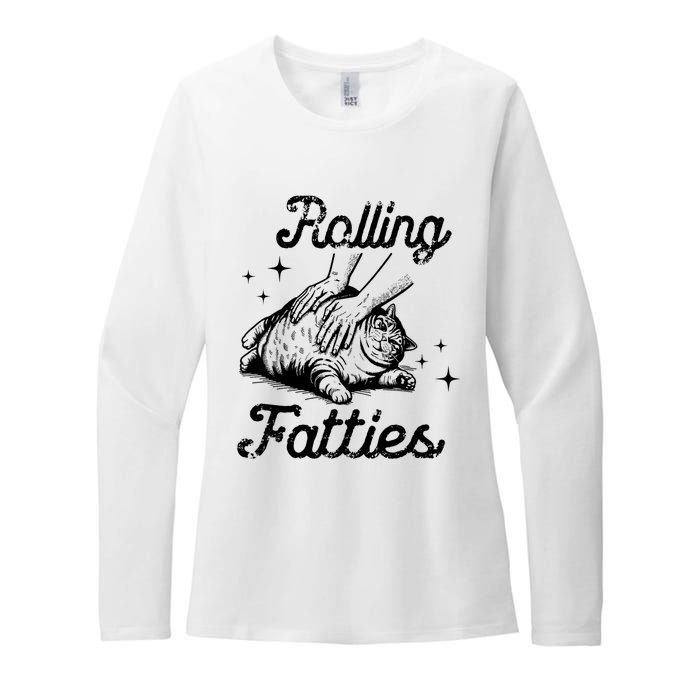 Rolling Fatties Cat Funny Cute Cat Lover Kitten Owner Kitty Womens CVC Long Sleeve Shirt