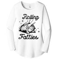 Rolling Fatties Cat Funny Cute Cat Lover Kitten Owner Kitty Women's Perfect Tri Tunic Long Sleeve Shirt