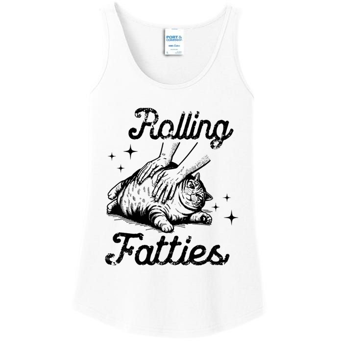 Rolling Fatties Cat Funny Cute Cat Lover Kitten Owner Kitty Ladies Essential Tank