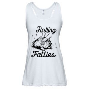 Rolling Fatties Cat Funny Cute Cat Lover Kitten Owner Kitty Ladies Essential Flowy Tank