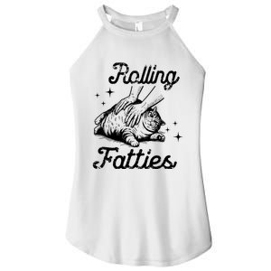 Rolling Fatties Cat Funny Cute Cat Lover Kitten Owner Kitty Women's Perfect Tri Rocker Tank