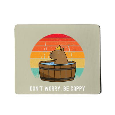 Retro Funny Capybara DonT Worry Be Capy Mousepad