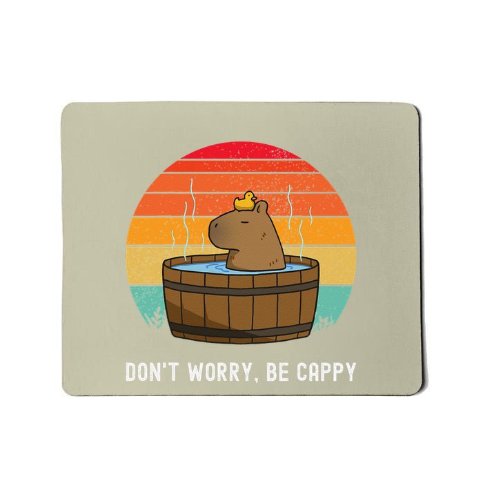 Retro Funny Capybara DonT Worry Be Capy Mousepad