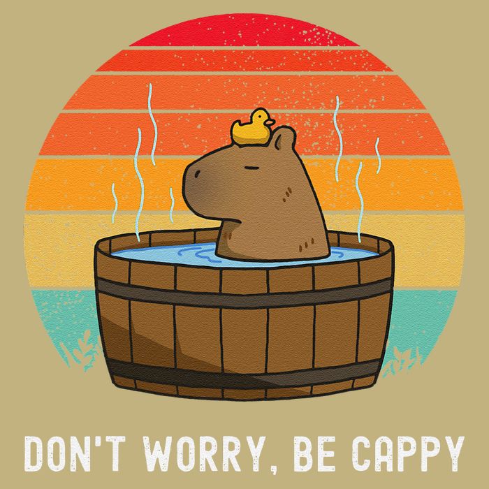 Retro Funny Capybara DonT Worry Be Capy Mousepad