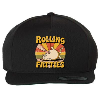 Rolling Fatties Cute Cat Kitten Lover Funny Cat Fat Owner Wool Snapback Cap