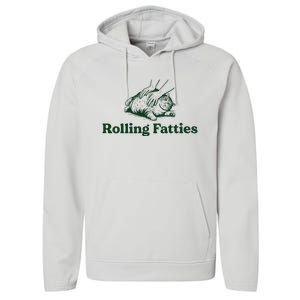 Rolling Fatties Cat Funny Cute Cat Lover Kitten Owner Kitty Performance Fleece Hoodie