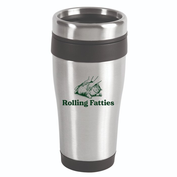Rolling Fatties Cat Funny Cute Cat Lover Kitten Owner Kitty 16oz Travel Tumbler