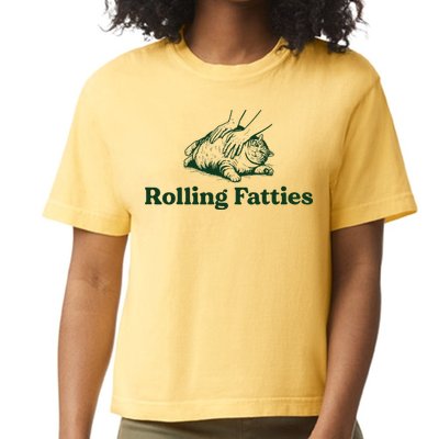 Rolling Fatties Cat Funny Cute Cat Lover Kitten Owner Kitty Comfort Colors Boxy T-Shirt