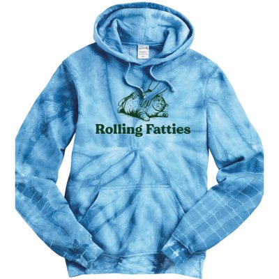 Rolling Fatties Cat Funny Cute Cat Lover Kitten Owner Kitty Tie Dye Hoodie