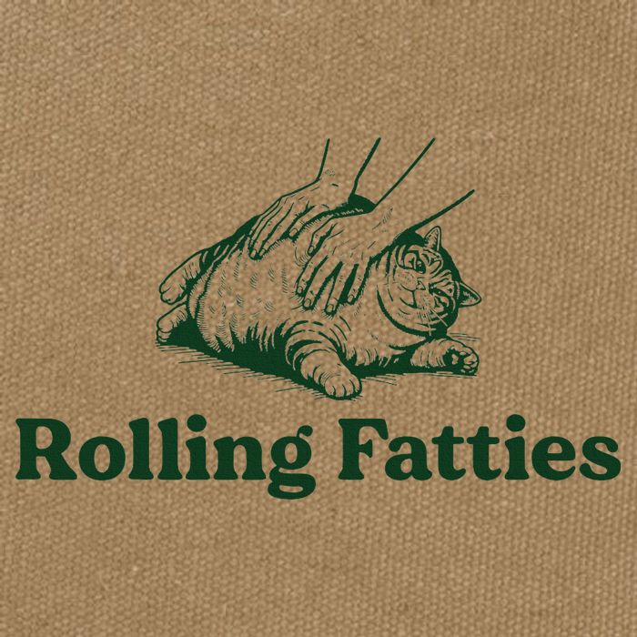 Rolling Fatties Cat Funny Cute Cat Lover Kitten Owner Kitty Cotton Canvas Backpack