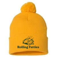 Rolling Fatties Cat Funny Cute Cat Lover Kitten Owner Kitty Pom Pom 12in Knit Beanie