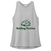 Rolling Fatties Cat Funny Cute Cat Lover Kitten Owner Kitty Ladies PosiCharge Tri-Blend Wicking Tank