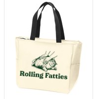 Rolling Fatties Cat Funny Cute Cat Lover Kitten Owner Kitty Zip Tote Bag