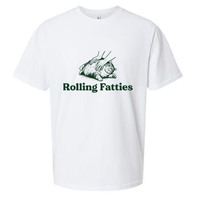 Rolling Fatties Cat Funny Cute Cat Lover Kitten Owner Kitty Sueded Cloud Jersey T-Shirt