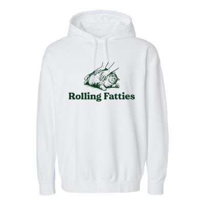 Rolling Fatties Cat Funny Cute Cat Lover Kitten Owner Kitty Garment-Dyed Fleece Hoodie