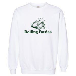 Rolling Fatties Cat Funny Cute Cat Lover Kitten Owner Kitty Garment-Dyed Sweatshirt