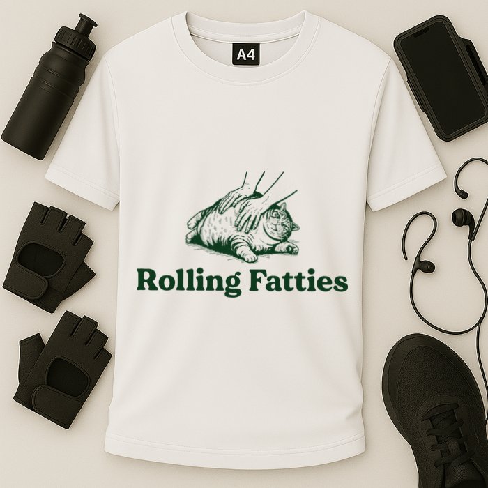 Rolling Fatties Cat Funny Cute Cat Lover Kitten Owner Kitty Performance Shirt