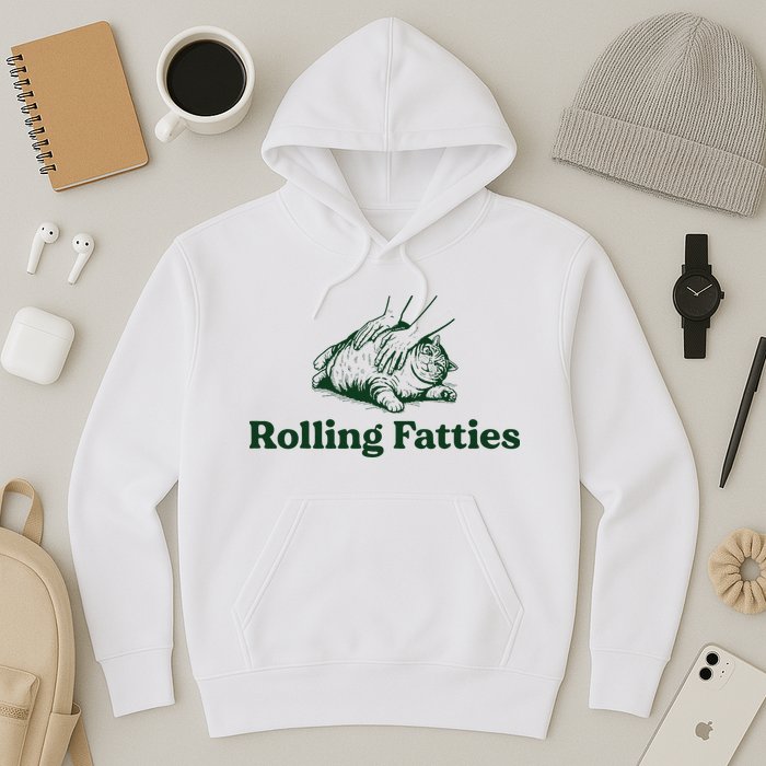 Rolling Fatties Cat Funny Cute Cat Lover Kitten Owner Kitty Hoodie