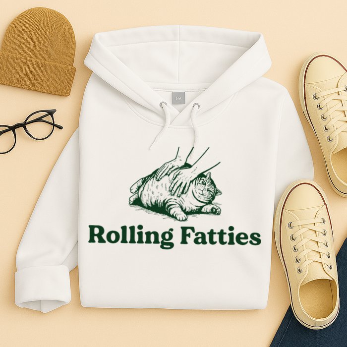 Rolling Fatties Cat Funny Cute Cat Lover Kitten Owner Kitty Hoodie