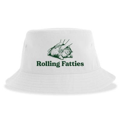 Rolling Fatties Cat Funny Cute Cat Lover Kitten Owner Kitty Sustainable Bucket Hat