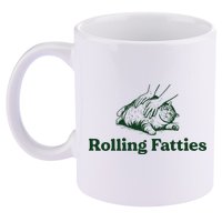 Rolling Fatties Cat Funny Cute Cat Lover Kitten Owner Kitty 11oz C Handle Ceramic Mug