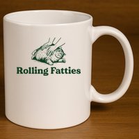 Rolling Fatties Cat Funny Cute Cat Lover Kitten Owner Kitty 11oz C Handle Ceramic Mug