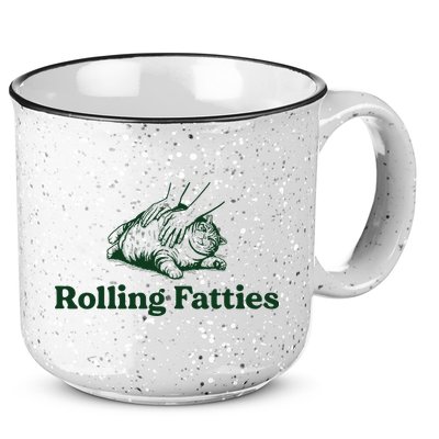 Rolling Fatties Cat Funny Cute Cat Lover Kitten Owner Kitty 15oz Campfire Ceramic Mug