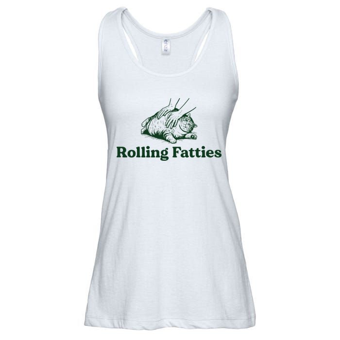 Rolling Fatties Cat Funny Cute Cat Lover Kitten Owner Kitty Ladies Essential Flowy Tank