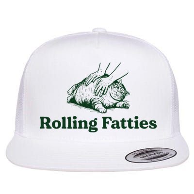 Rolling Fatties Cat Funny Cute Cat Lover Kitten Owner Kitty Flat Bill Trucker Hat
