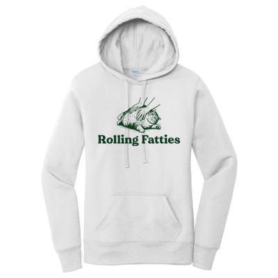 Rolling Fatties Cat Funny Cute Cat Lover Kitten Owner Kitty Women's Pullover Hoodie
