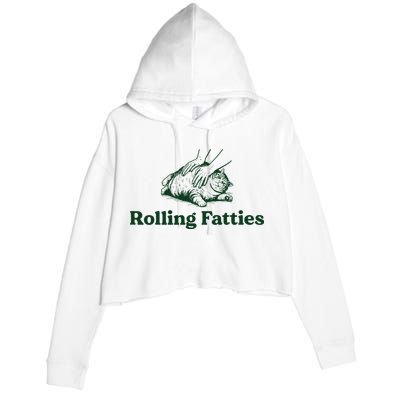 Rolling Fatties Cat Funny Cute Cat Lover Kitten Owner Kitty Crop Fleece Hoodie