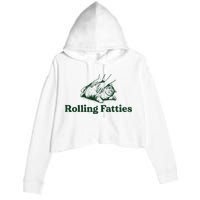 Rolling Fatties Cat Funny Cute Cat Lover Kitten Owner Kitty Crop Fleece Hoodie