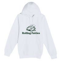 Rolling Fatties Cat Funny Cute Cat Lover Kitten Owner Kitty Premium Pullover Hoodie