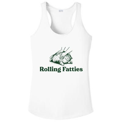 Rolling Fatties Cat Funny Cute Cat Lover Kitten Owner Kitty Ladies PosiCharge Competitor Racerback Tank
