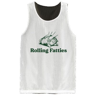 Rolling Fatties Cat Funny Cute Cat Lover Kitten Owner Kitty Mesh Reversible Basketball Jersey Tank