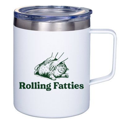 Rolling Fatties Cat Funny Cute Cat Lover Kitten Owner Kitty 12oz Stainless Steel Coffee Mug