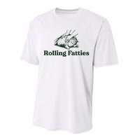 Rolling Fatties Cat Funny Cute Cat Lover Kitten Owner Kitty Performance Sprint T-Shirt