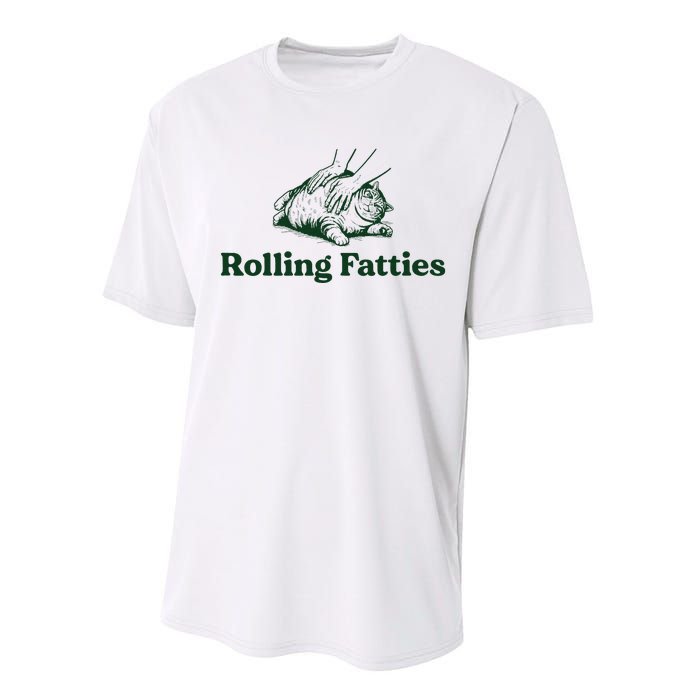 Rolling Fatties Cat Funny Cute Cat Lover Kitten Owner Kitty Performance Sprint T-Shirt