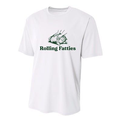 Rolling Fatties Cat Funny Cute Cat Lover Kitten Owner Kitty Youth Performance Sprint T-Shirt