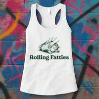 Rolling Fatties Cat Funny Cute Cat Lover Kitten Owner Kitty Womens Tank Top