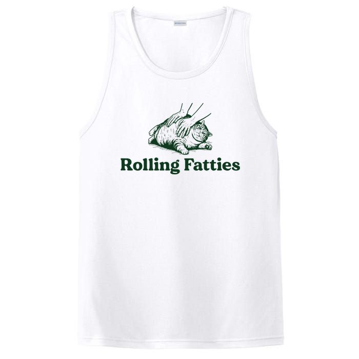 Rolling Fatties Cat Funny Cute Cat Lover Kitten Owner Kitty PosiCharge Competitor Tank