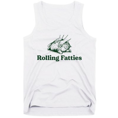 Rolling Fatties Cat Funny Cute Cat Lover Kitten Owner Kitty Tank Top
