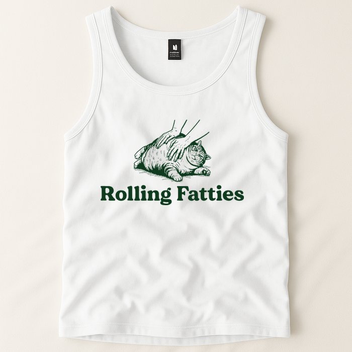 Rolling Fatties Cat Funny Cute Cat Lover Kitten Owner Kitty Tank Top
