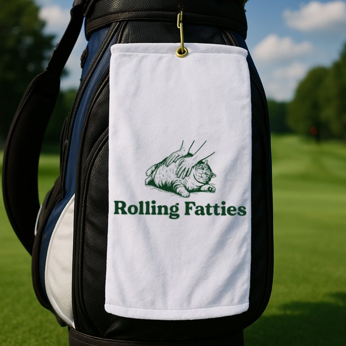 Rolling Fatties Cat Funny Cute Cat Lover Kitten Owner Kitty Golf Towel